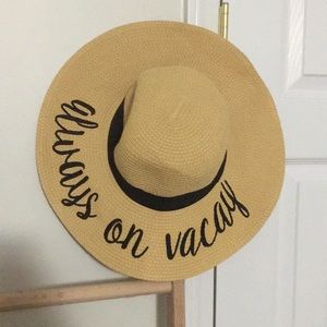 “Always on Vacay” embroidery Floppy hat